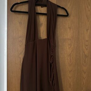 Short brown tight dress